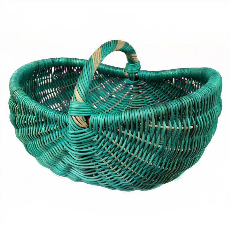 Panier en Rotin Bleu Turquoise