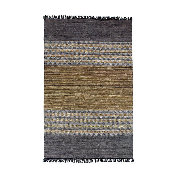 Adana - Tapis en cuir recyclé et coton avec franges 150x240 cm