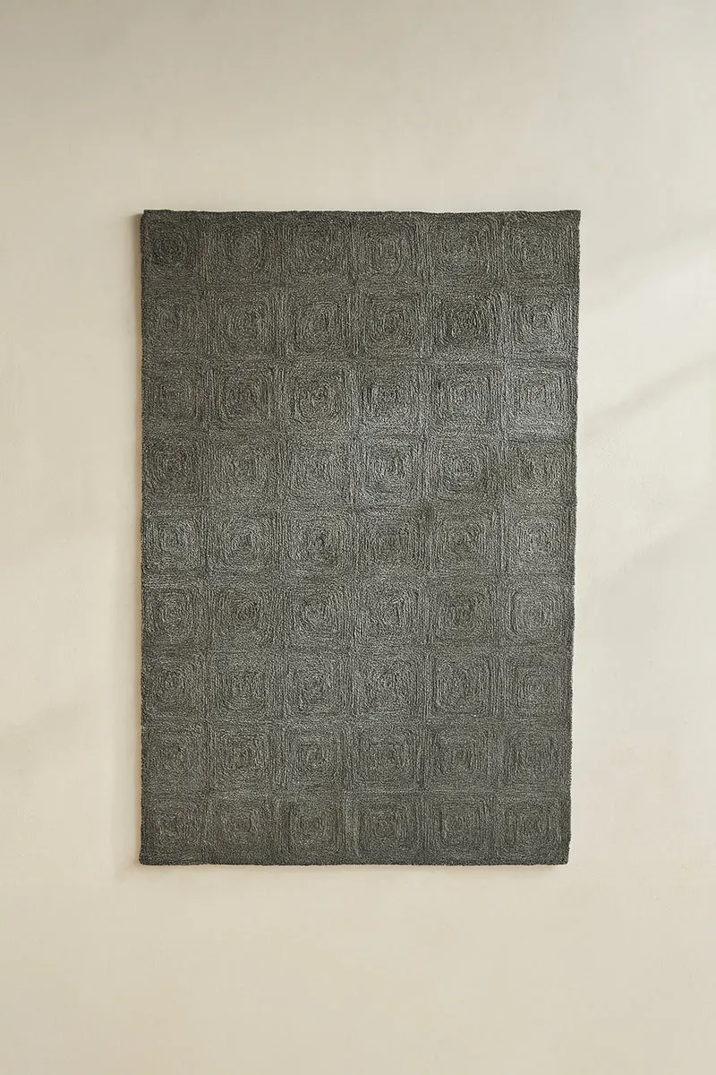 Bolu - Tapis en jute gris tissé à la main