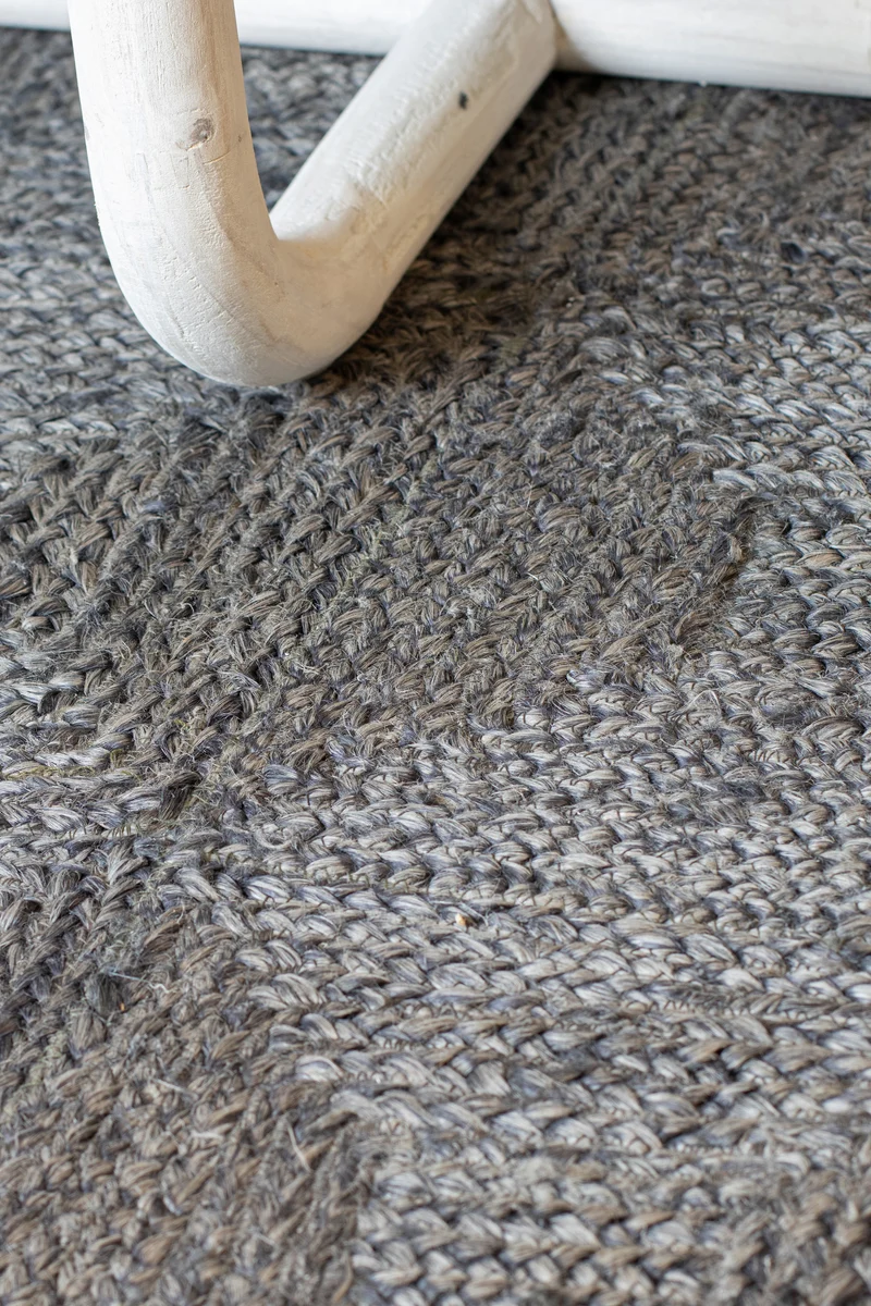 Bolu - Tapis en jute gris tissé à la main