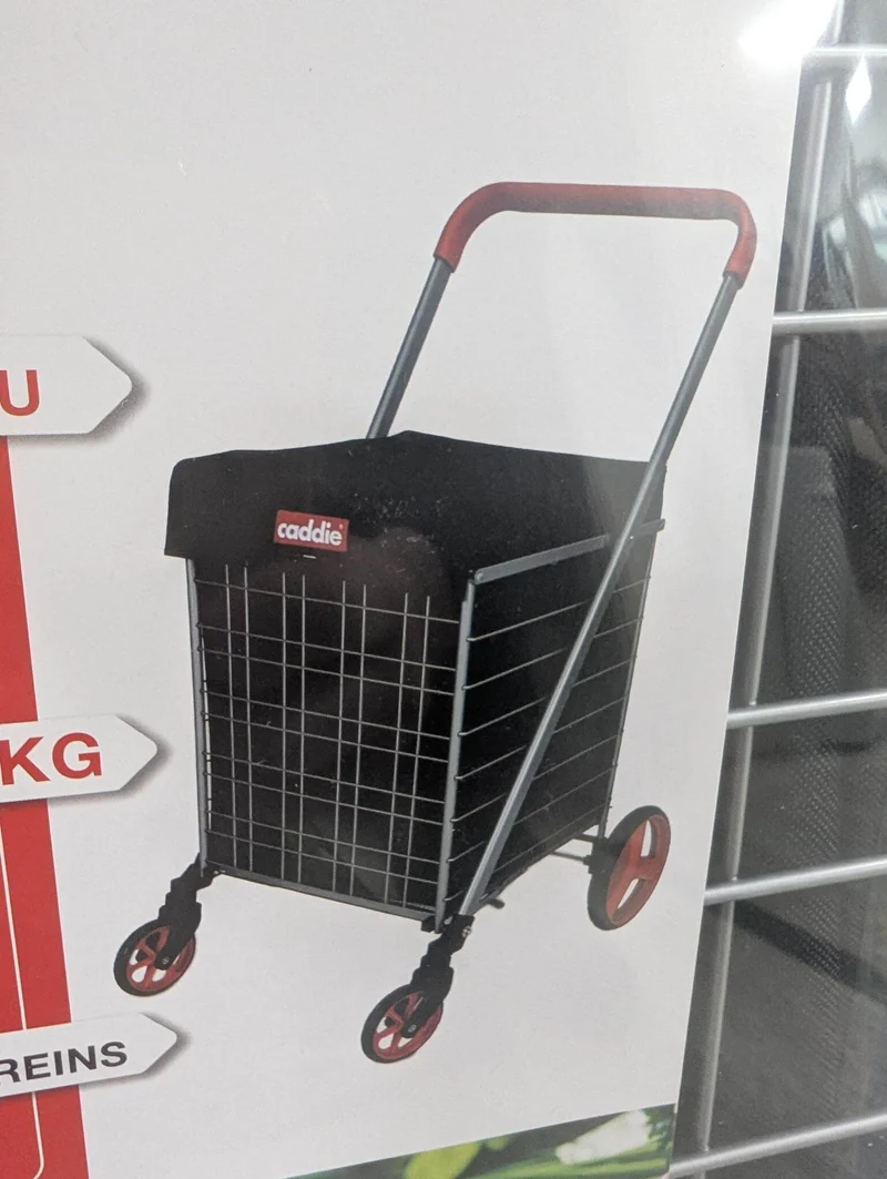 Chariot de courses Caddie 4 roues - Leger pliable grand format XXL - Freins et roues pivotantes