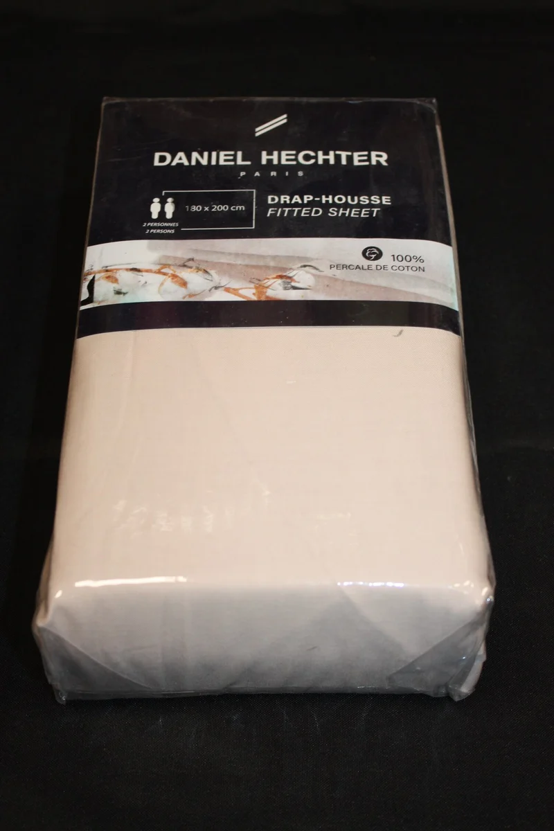 DRAP HOUSSE 100% COTON PERCALE - 2 PERSONNES - 180X200cm - Coloris au choix -