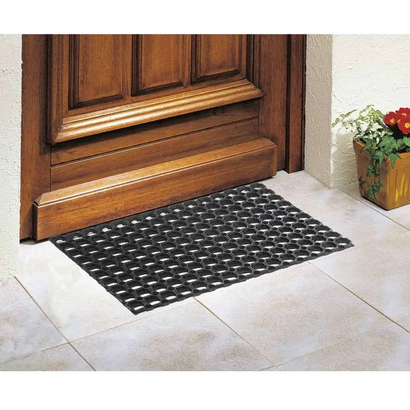 Tapis Caillebotis 100% caoutchouc - Paillasson d'entrée - Intérieur & extérieur - 60x40cm