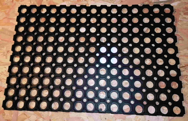 Tapis Caillebotis 100% caoutchouc - Paillasson d'entrée - Intérieur & extérieur - 60x40cm