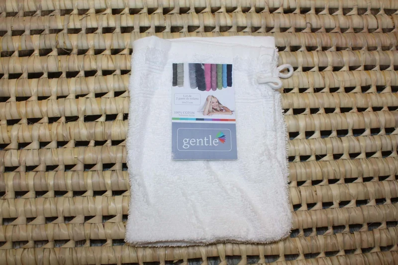 Lot de 4 gants de toilette qualité 100% COTON - 16 x 21 cm - 10 couleurs au choix -