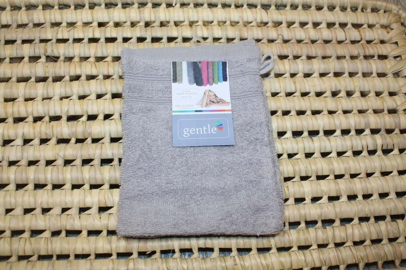 Lot de 4 gants de toilette qualité 100% COTON - 16 x 21 cm - 10 couleurs au choix -