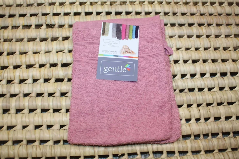 Lot de 4 gants de toilette qualité 100% COTON - 16 x 21 cm - 10 couleurs au choix -