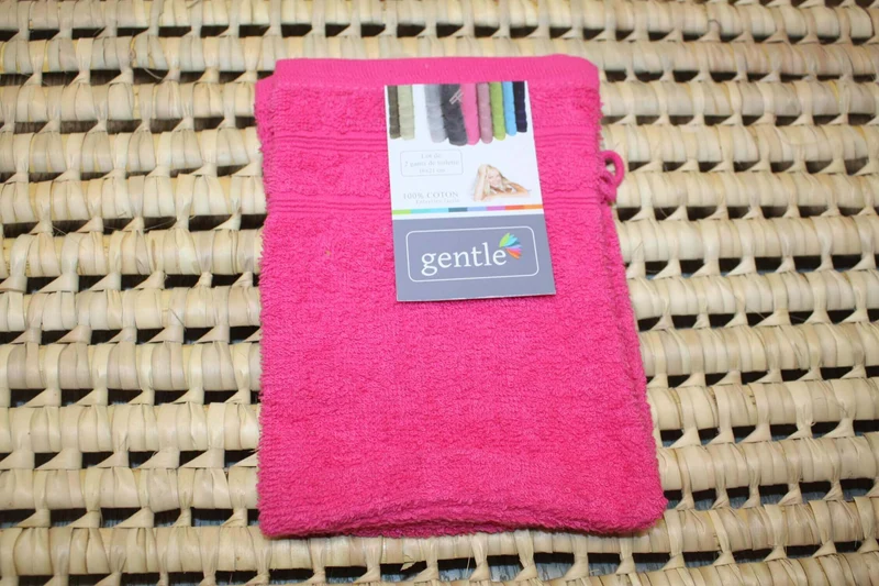 Lot de 4 gants de toilette qualité 100% COTON - 16 x 21 cm - 10 couleurs au choix -