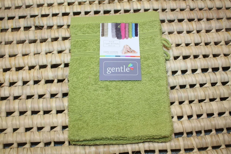 Lot de 4 gants de toilette qualité 100% COTON - 16 x 21 cm - 10 couleurs au choix -
