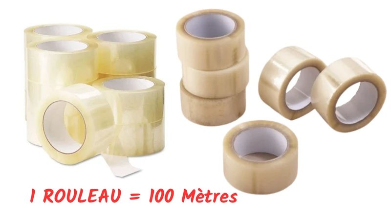 LOT DE 1 À 6 ROULEAUX TRANSPARENT 100M - RUBAN ADHESIF CARTONS DÉMÉNAGEMENT COLIS