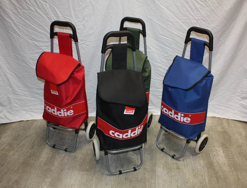 Chariot de course Caddie - Petit format pliable - Qualité à pas cher - 4 couleurs au Choix
