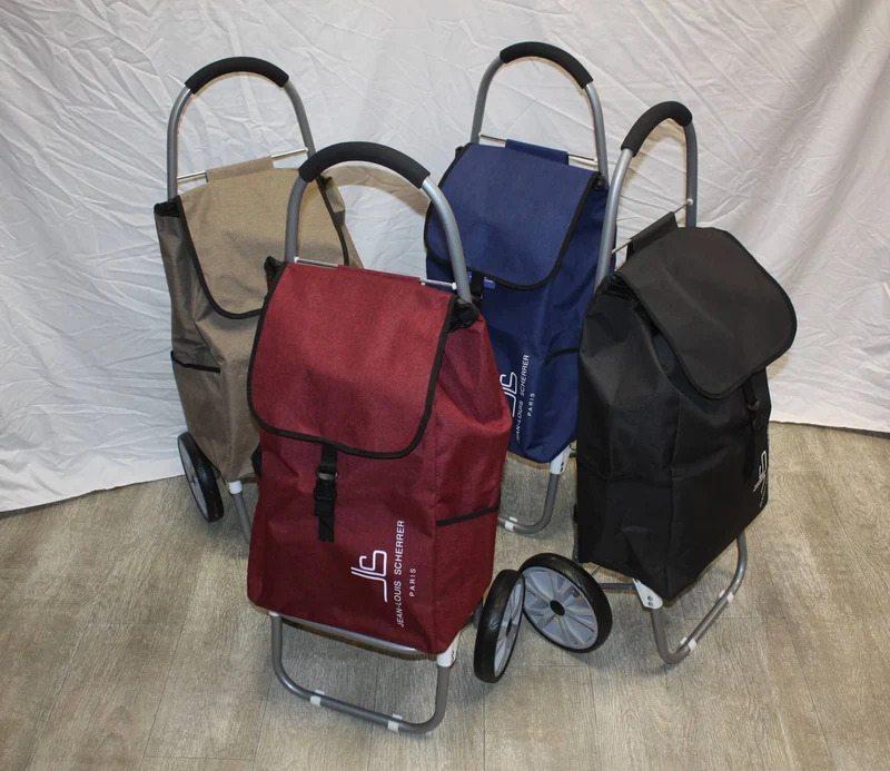 Chariot de course grand volume - GRANDES ROUES - pliable 4 couleurs au choix