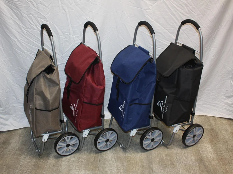 Chariot de course grand volume - GRANDES ROUES - pliable 4 couleurs au choix