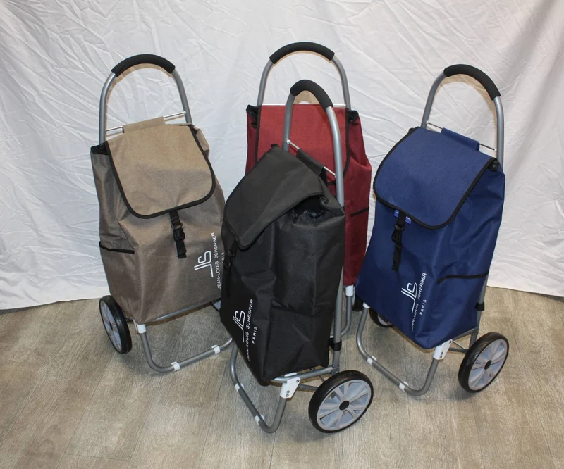 Chariot de course grand volume - GRANDES ROUES - pliable 4 couleurs au choix