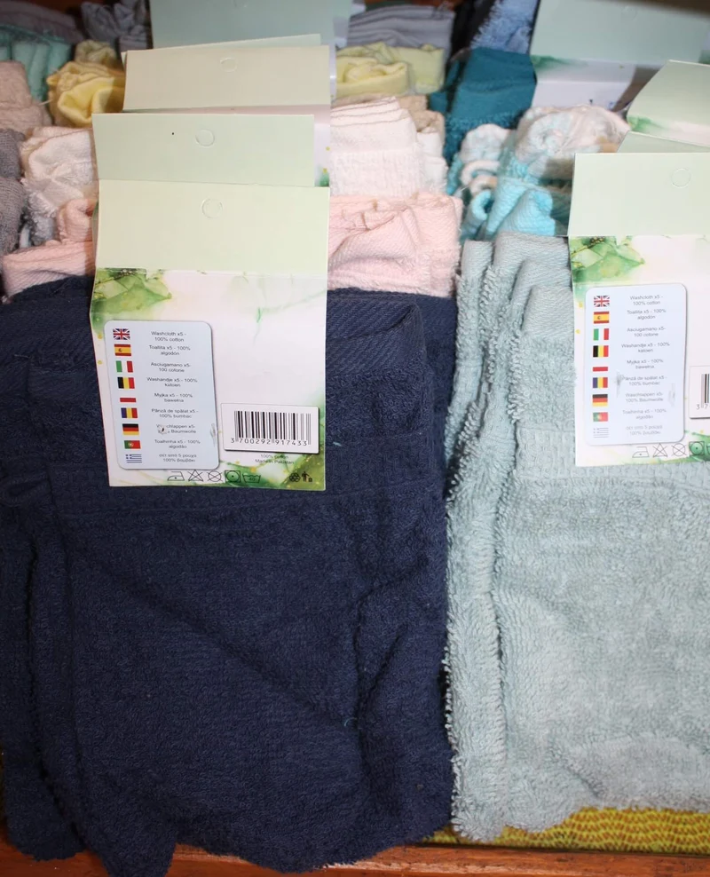 Lot de gants de toilettes 100% COTON - Qualité à petit prix -