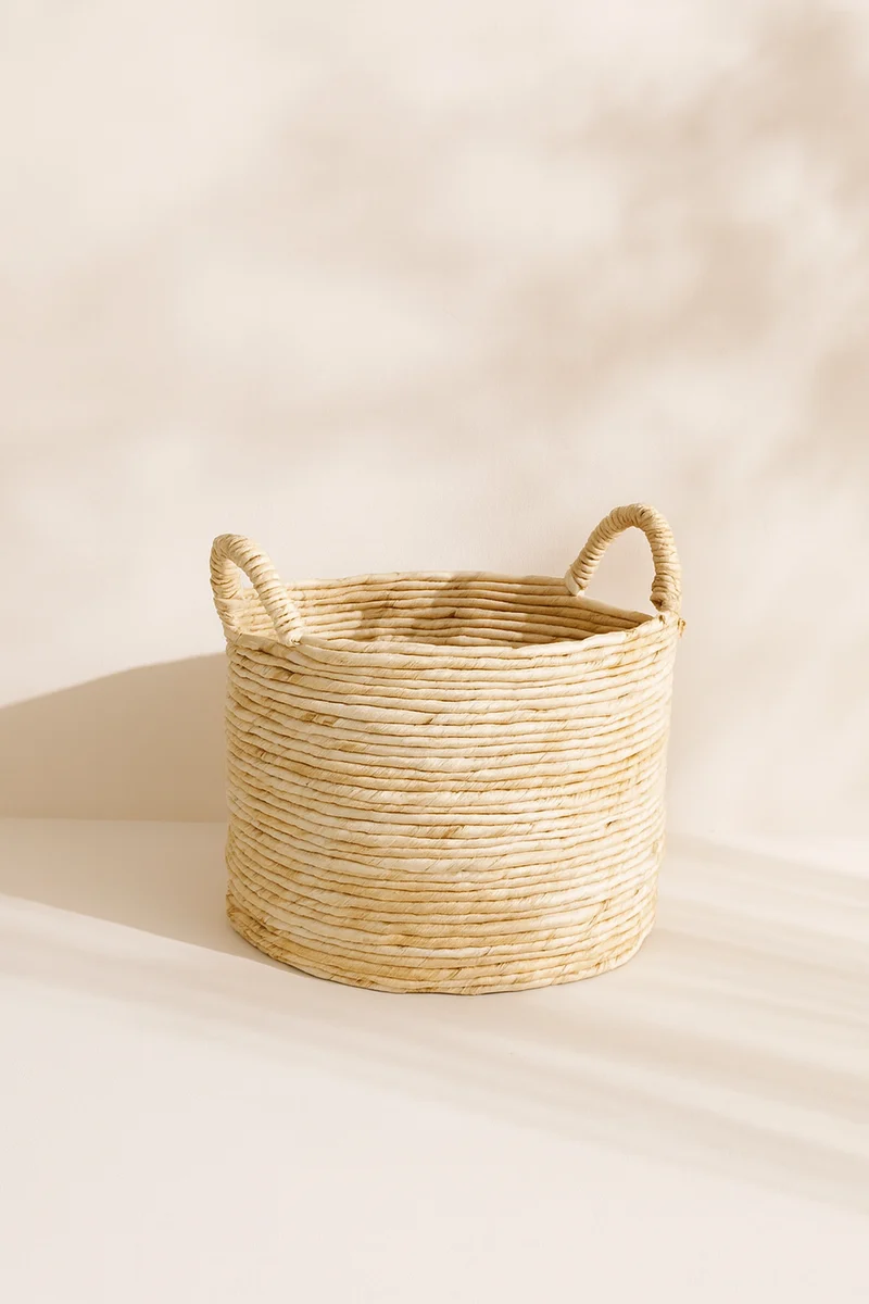 Abir - Panier en abaca avec poignées tressé à la main