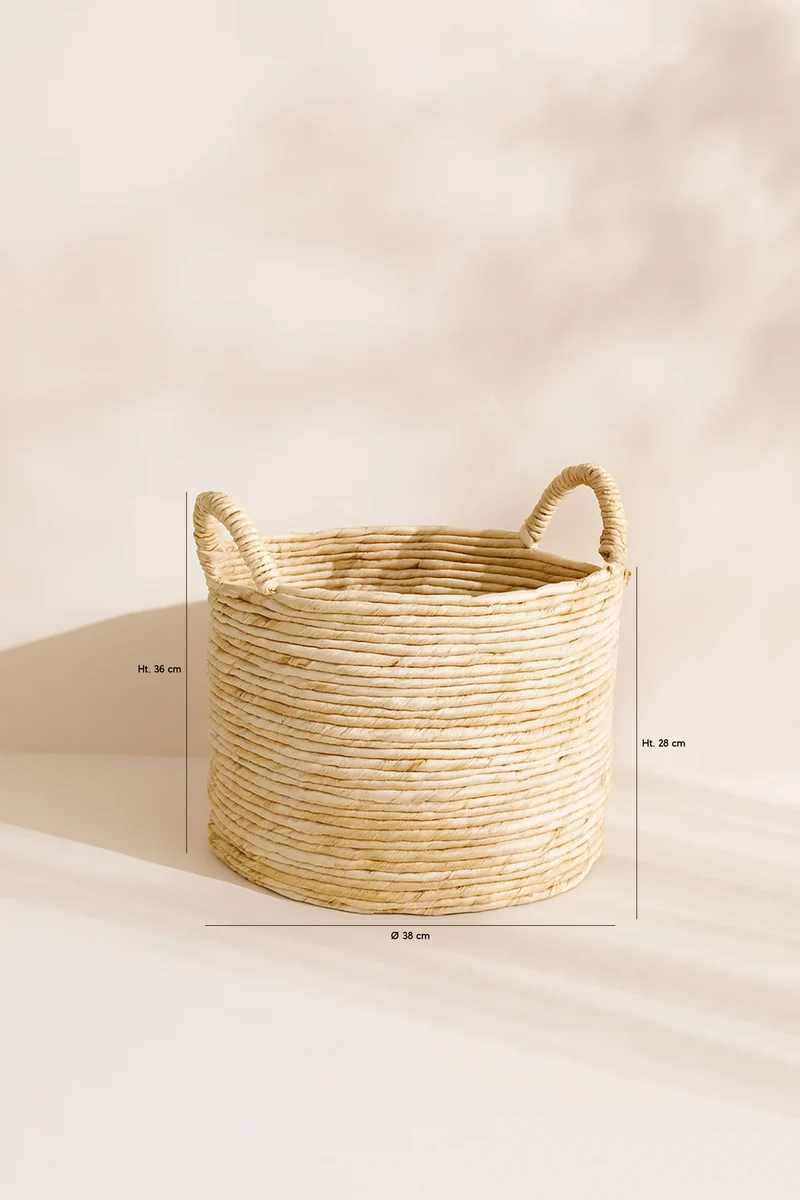 Abir - Panier en abaca avec poignées tressé à la main