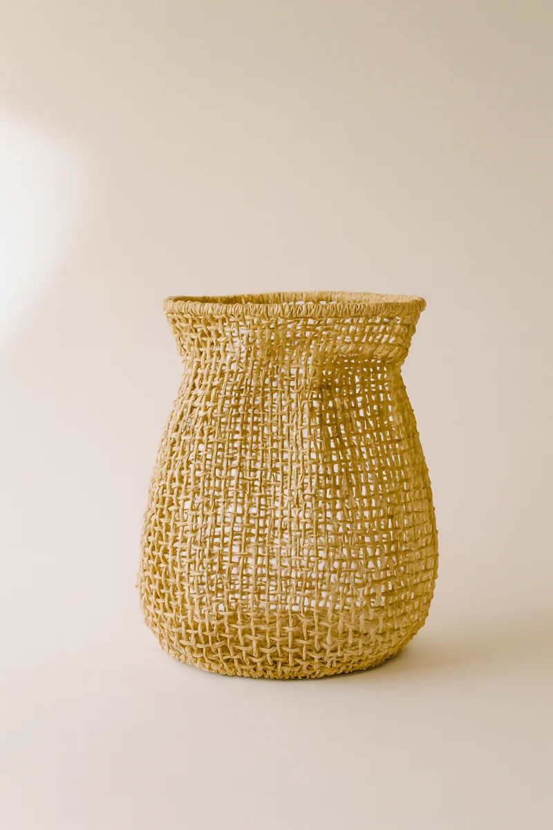 Abaca - Panier cache pot en fibre d'abaca