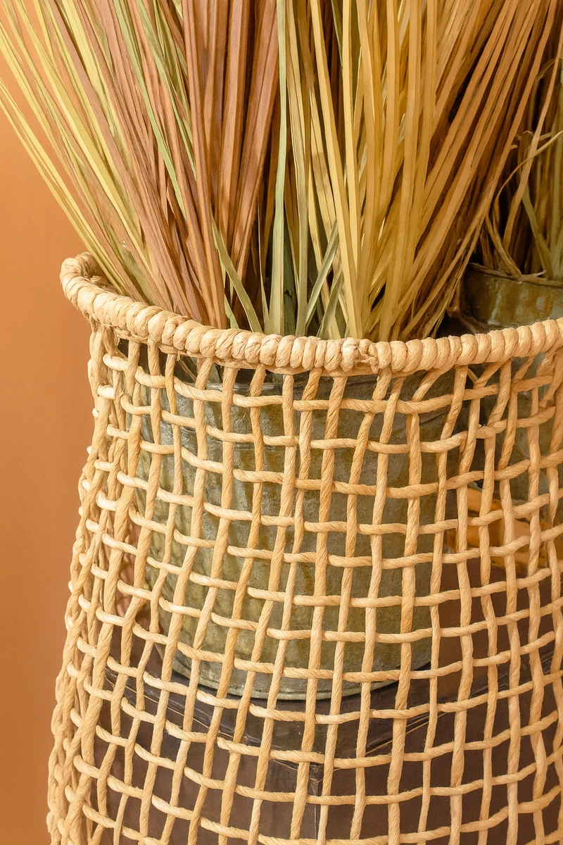 Abaca - Panier cache pot en fibre d'abaca