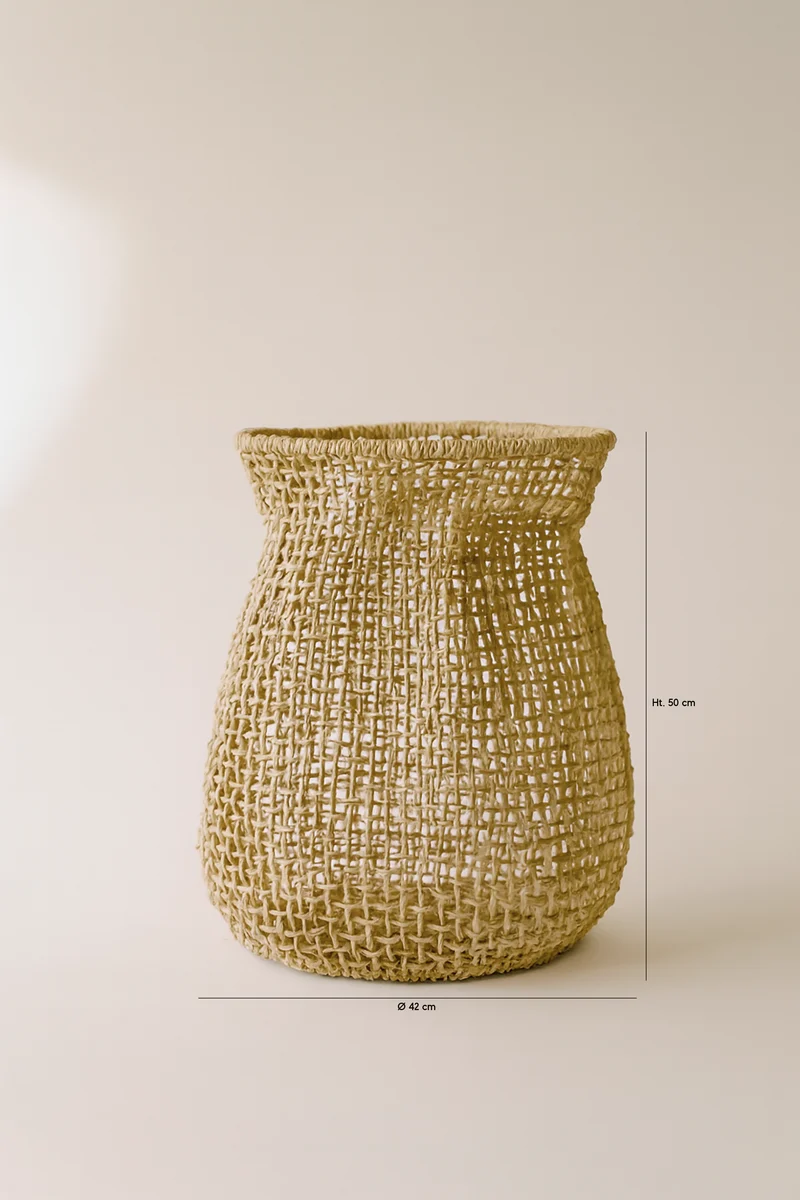 Abaca - Panier cache pot en fibre d'abaca