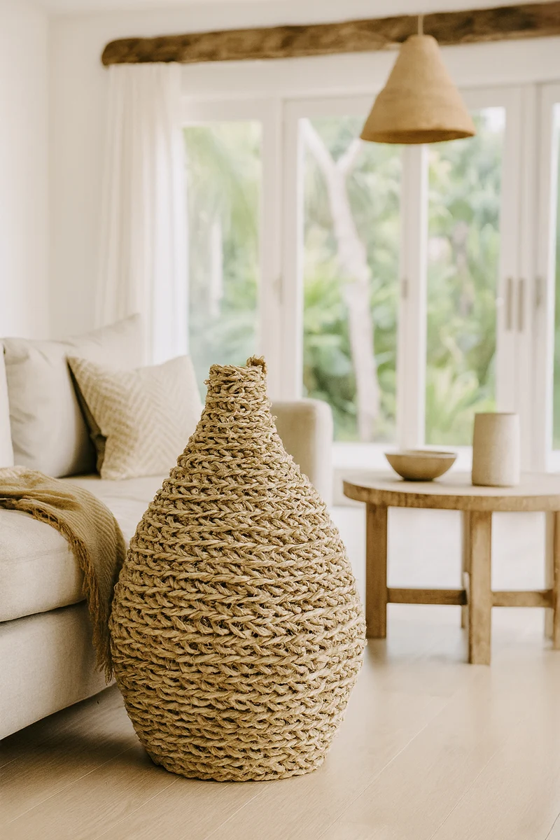 Abaca -Jarre décorative en fibres d'abaca
