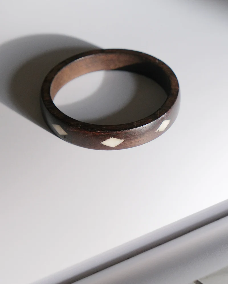 Bracelet en bois et nacre