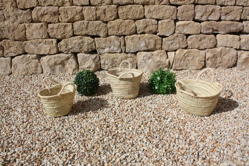 Petit panier enfant - NATUREL - 3 TAILLES au CHOIX - Tressé Main en palmier - sac corbeille décoration rangement