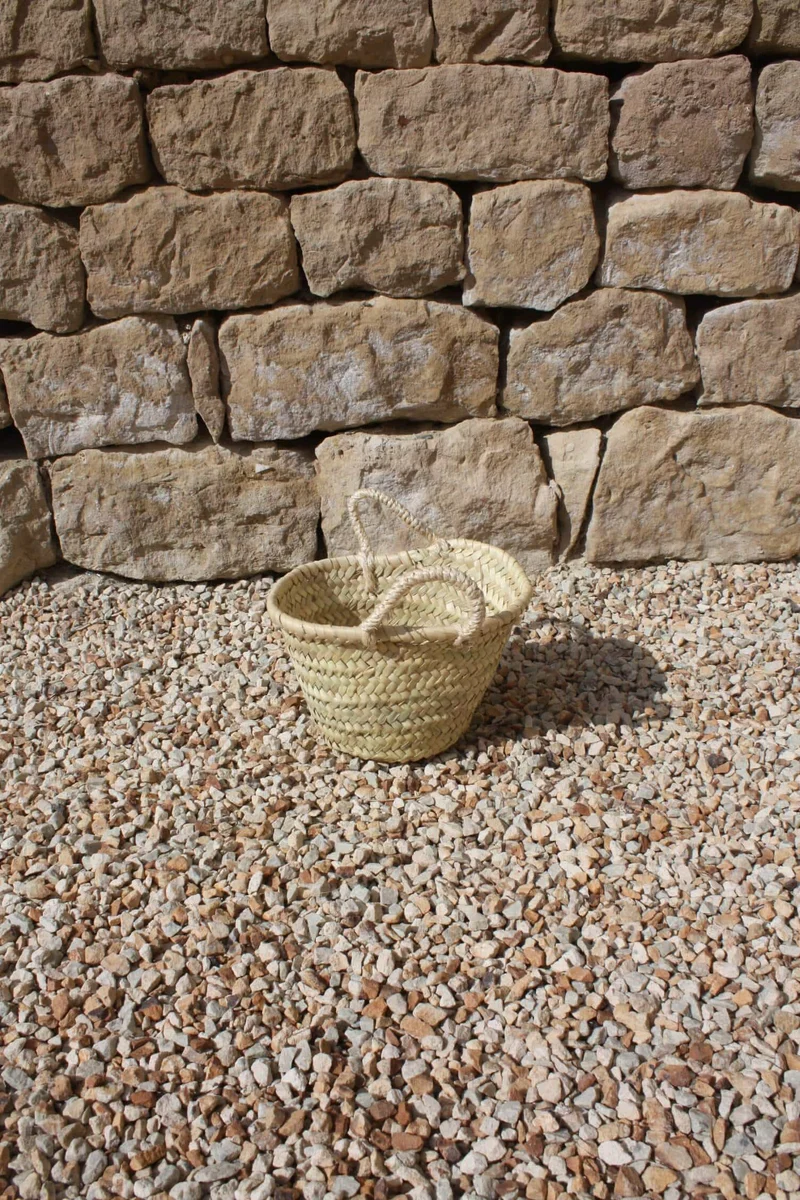 Petit panier enfant - NATUREL - 3 TAILLES au CHOIX - Tressé Main en palmier - sac corbeille décoration rangement