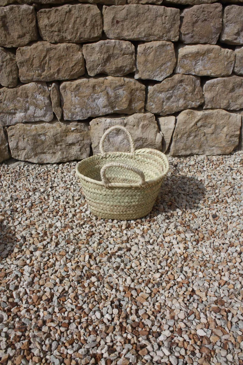 Petit panier enfant - NATUREL - 3 TAILLES au CHOIX - Tressé Main en palmier - sac corbeille décoration rangement