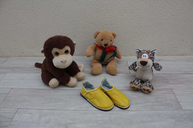 BABOUCHES ENFANT en CUIR Jaune - Fabrication 100% Artisanale - Du 23 au 35 -