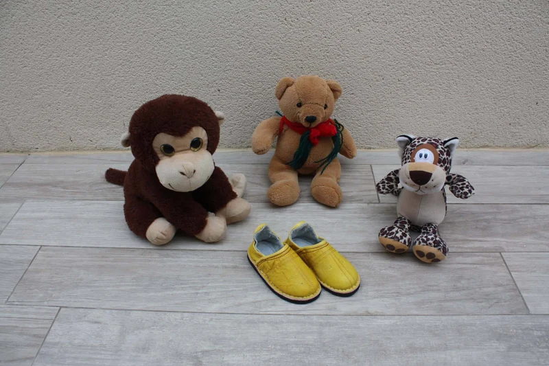CHAUSSONS Babouches ENFANT en cuir - 4 COULEURS au choix - Du 23 au 35 - 100% Artisanal -