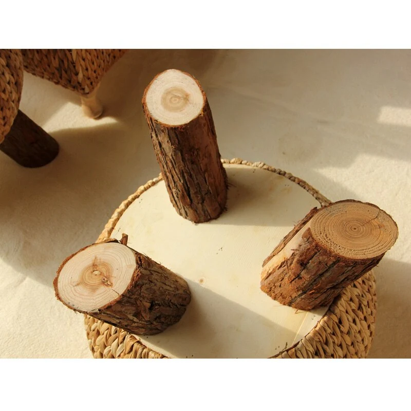 Pouf en Rotin Tabouret Bois | TERRA