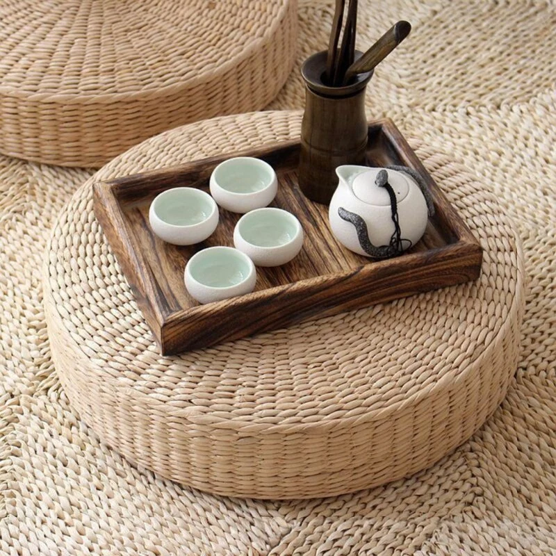 Pouf en Rotin Plat | SOLEIL