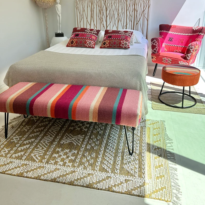 Tokat - Tapis en laine et coton tissé à la main 90 x 150 cm safran