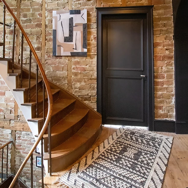 Tokat - Tapis en laine et coton tissé à la main 90 x 150 cm - Noir & gris