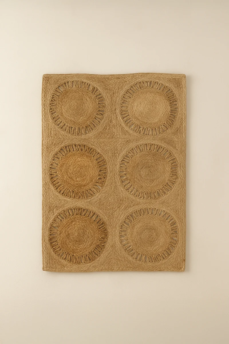 Jerico - Tapis rectangulaire en jute naturelle tissé à la main