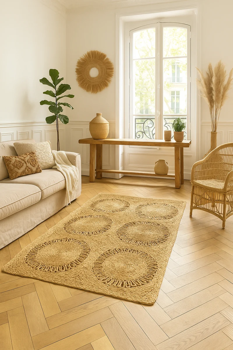 Jerico - Tapis en jute naturelle tissé à la main