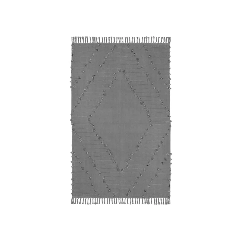 Noos - Tapis en coton tissé gris bleu 120x180 cm