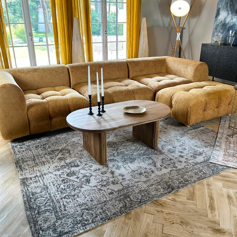 Goa - Tapis en coton imprimé vintage 150 x 220 cm