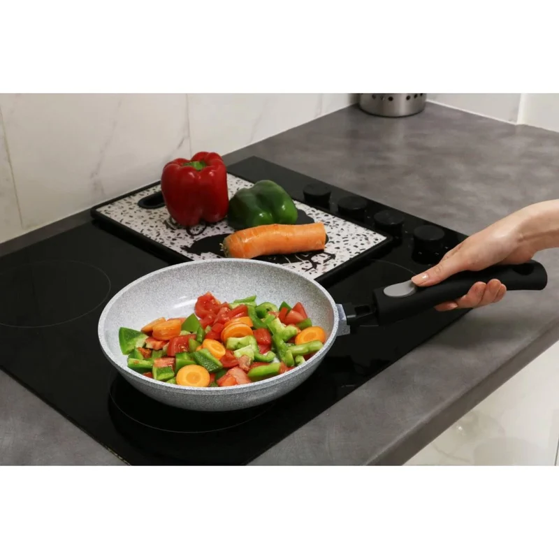 Grande Poêle diamètre 32cm - GAMME MINERALE - TOUS FEUX - Manche amovible