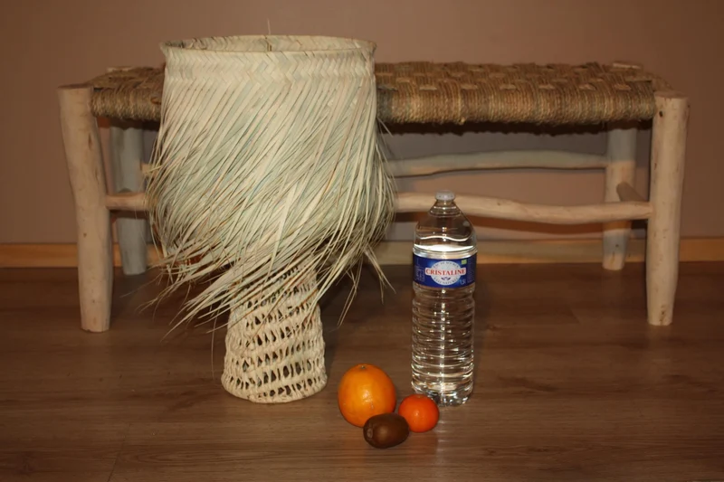Lampe de Salon & Lampe de Chevet - Artisanale - FAIT MAIN en PALMIER - paille rotin osier