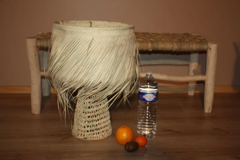 Lampe de Salon & Lampe de Chevet - Artisanale - FAIT MAIN en PALMIER - paille rotin osier