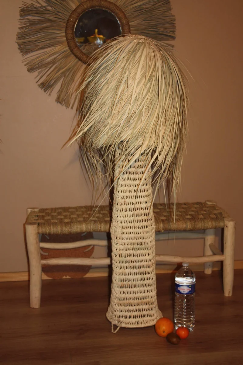 Lampe de Salon & Lampe de Chevet - Artisanale - FAIT MAIN en PALMIER - paille rotin osier
