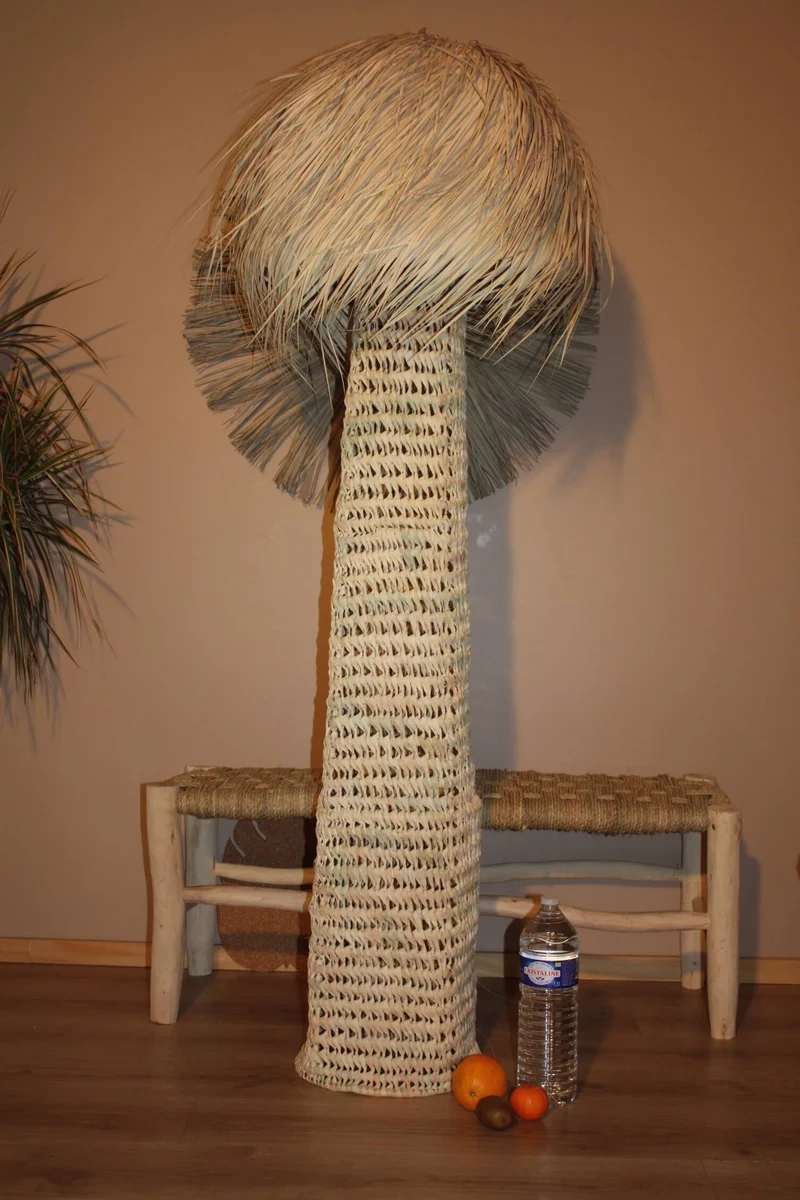Lampe de Salon & Lampe de Chevet - Artisanale - FAIT MAIN en PALMIER - paille rotin osier