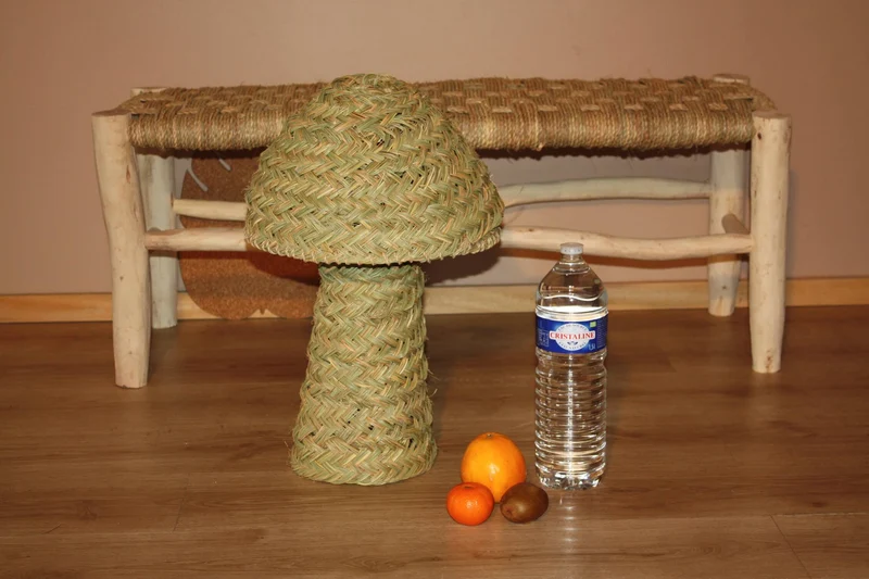 Lampe de Salon & Lampe de Chevet - Artisanale - FAIT MAIN en PALMIER - paille rotin osier