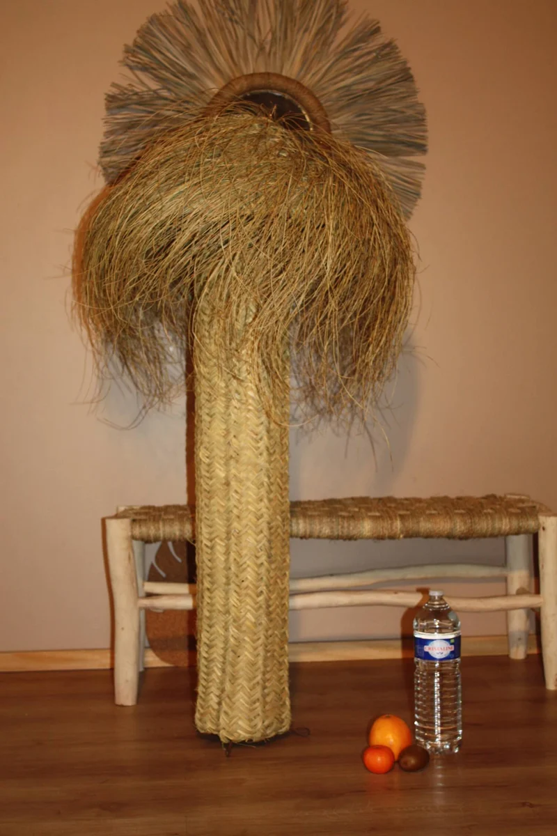 Lampe de Salon & Lampe de Chevet - Artisanale - FAIT MAIN en PALMIER - paille rotin osier