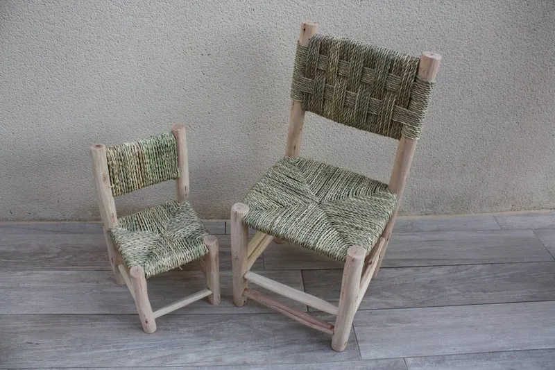 Belle petite CHAISE ENFANT en BOIS & Corde - Fait Main - 2 Tailles au Choix !