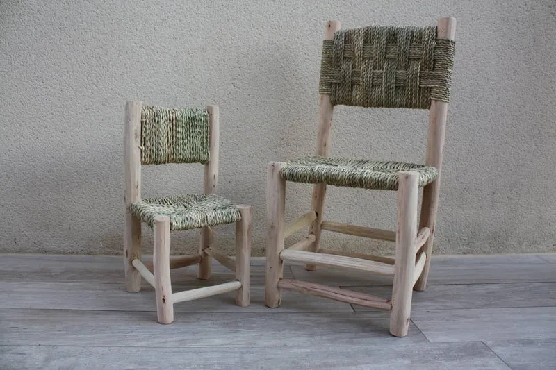Belle petite CHAISE ENFANT en BOIS & Corde - Fait Main - 2 Tailles au Choix !