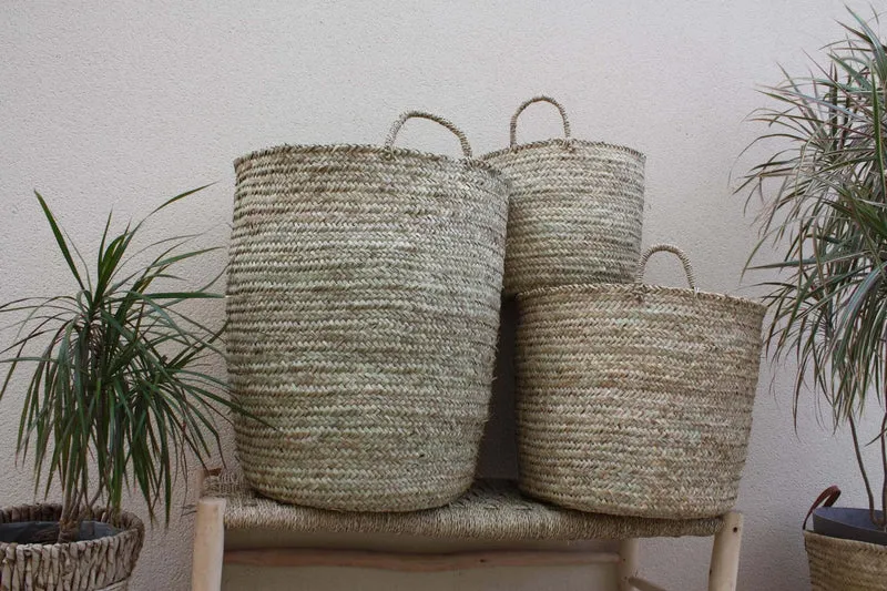 Panier de rangement - 100% NATUREL - Corbeille à linge Bac Coffre - 4 TAILLES au CHOIX - osier rotin paille