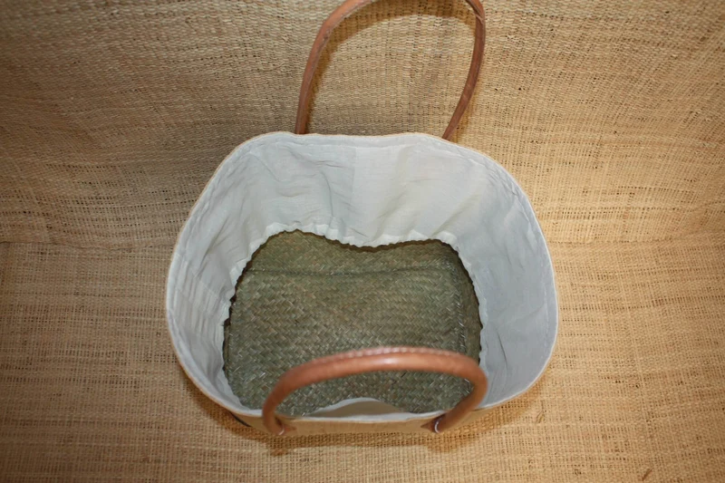 Panier Bleu & Naturel - Pochon Tissu Sac Cabas Léger - 3 TAILLES - Marché, courses, plage...